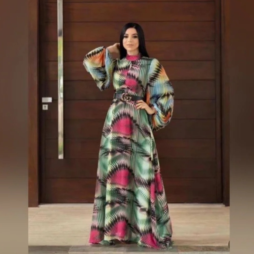 GRACIA Vibrant Multicolor Maxi Dress